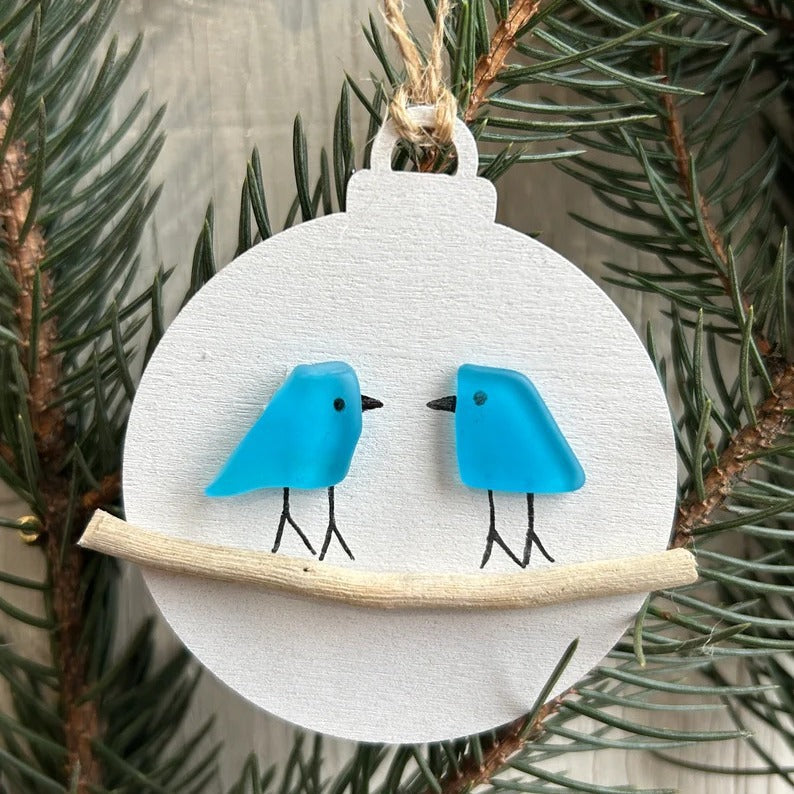 🔥LAST DAY 49% OFF - 🎄Sea Glass Birds Christmas Ornament