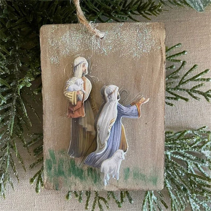 Wood Nativity Christmas Ornament