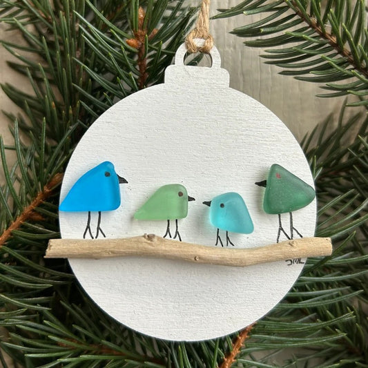 🔥LAST DAY 49% OFF - 🎄Sea Glass Birds Christmas Ornament