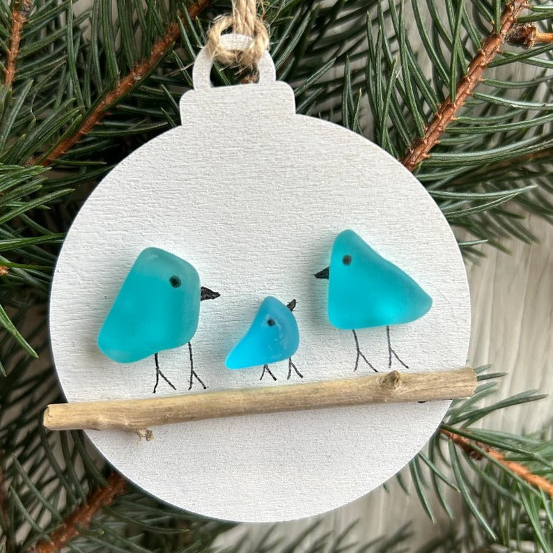 🔥LAST DAY 49% OFF - 🎄Sea Glass Birds Christmas Ornament