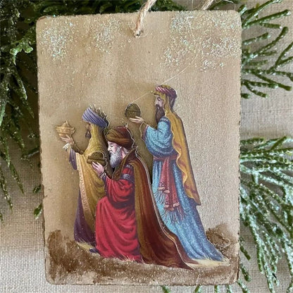 Wood Nativity Christmas Ornament