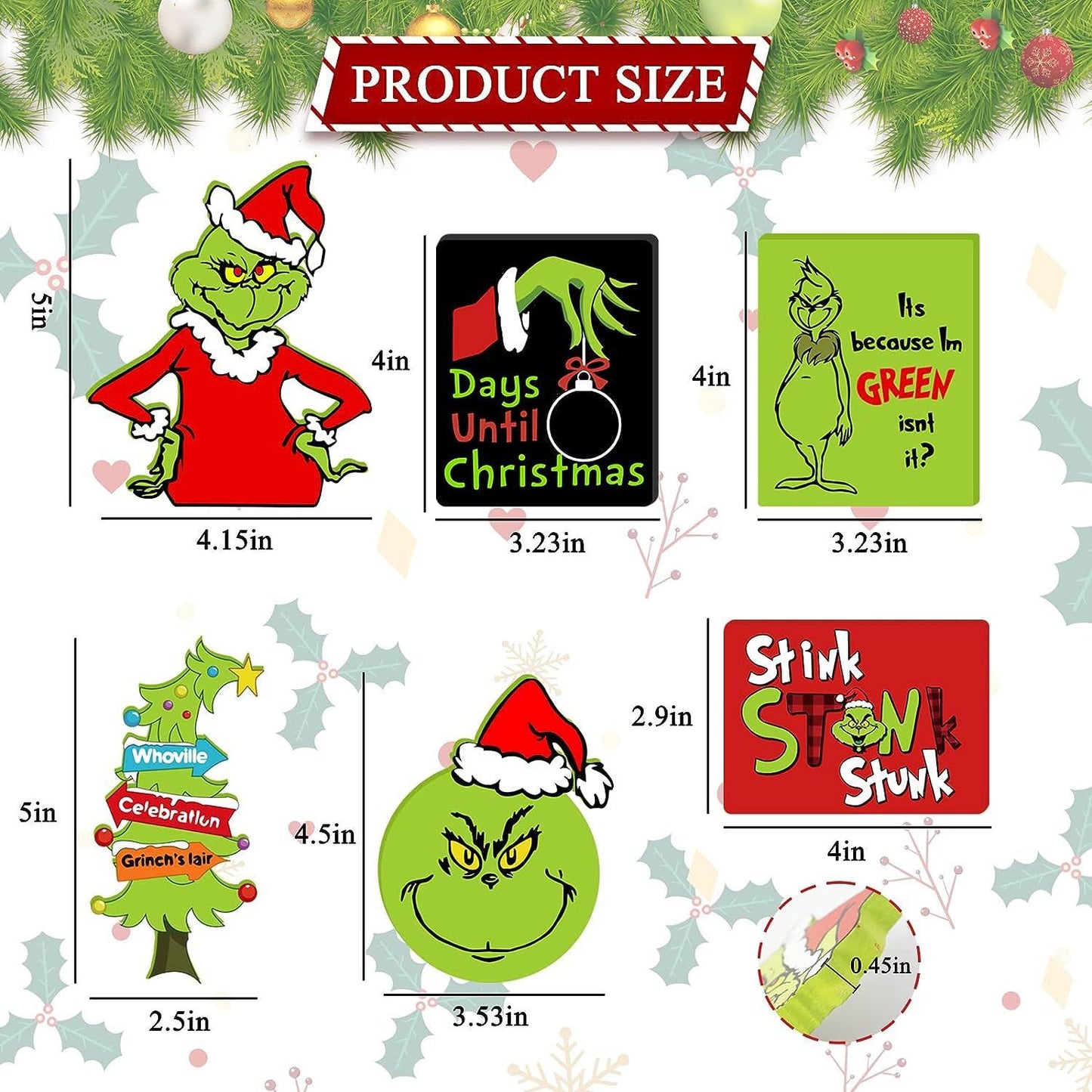 Christmas Grinch Tiered Tray Decor - 6 PCS