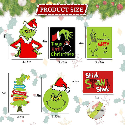 Christmas Grinch Tiered Tray Decor - 6 PCS