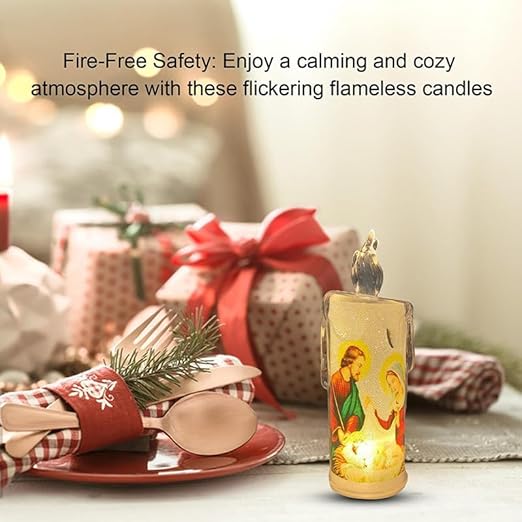 (🔥Hot Sale 49% OFF) - LED prayer flameless candles, Jesus saints religious decoration