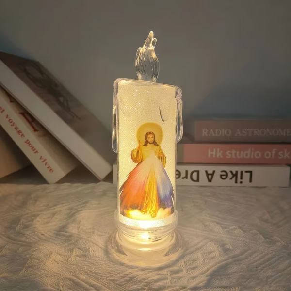 (🔥Hot Sale 49% OFF) - LED prayer flameless candles, Jesus saints religious decoration