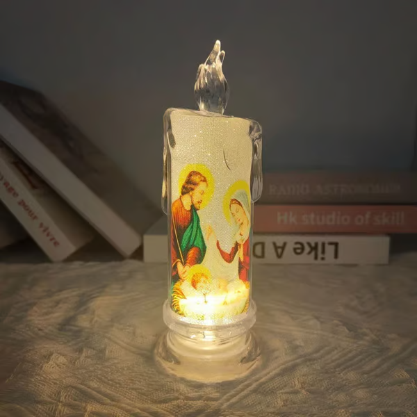 (🔥Hot Sale 49% OFF) - LED prayer flameless candles, Jesus saints religious decoration