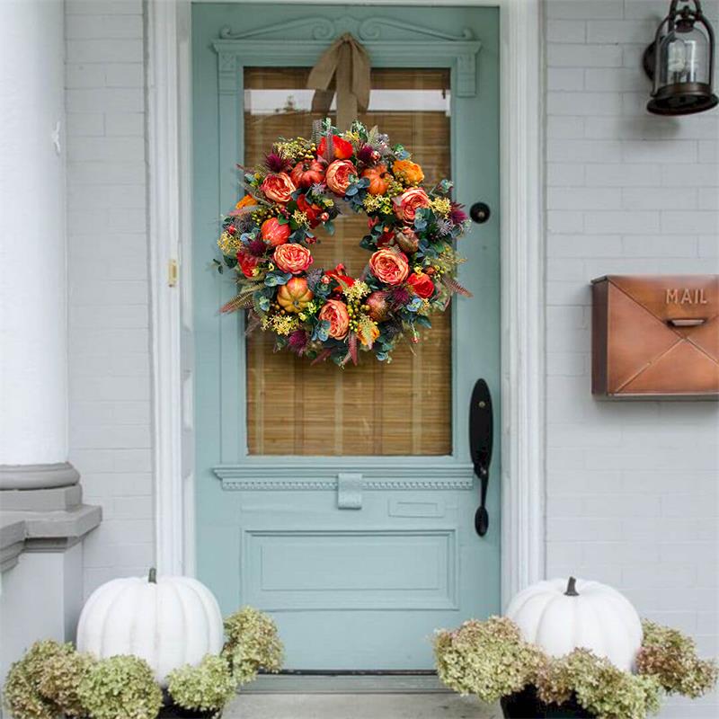 🔥Fall Peony and Pumpkin Wreath - Year Round Wreath