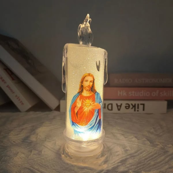 (🔥Hot Sale 49% OFF) - LED prayer flameless candles, Jesus saints religious decoration