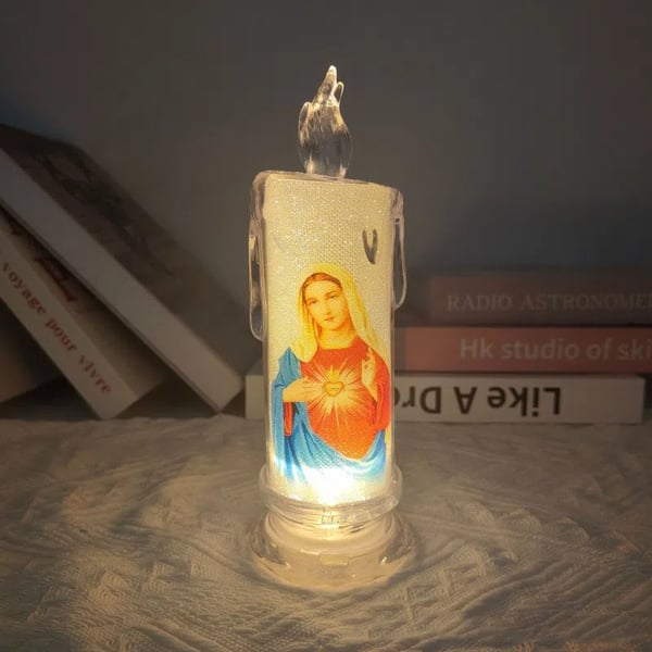 (🔥Hot Sale 49% OFF) - LED prayer flameless candles, Jesus saints religious decoration