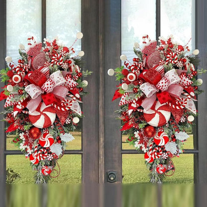 🔥Last Day 49% OFF🔥🍭Candy Cane Christmas Wreath🍭