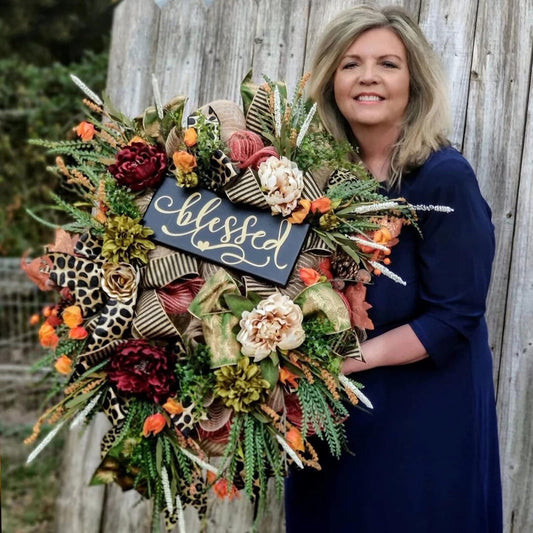 🍁Fall Cheetah Wreath-Year Round Wreath