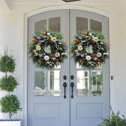 🔥HOT SALE🎃White Pumpkins Ranunculus Wreath